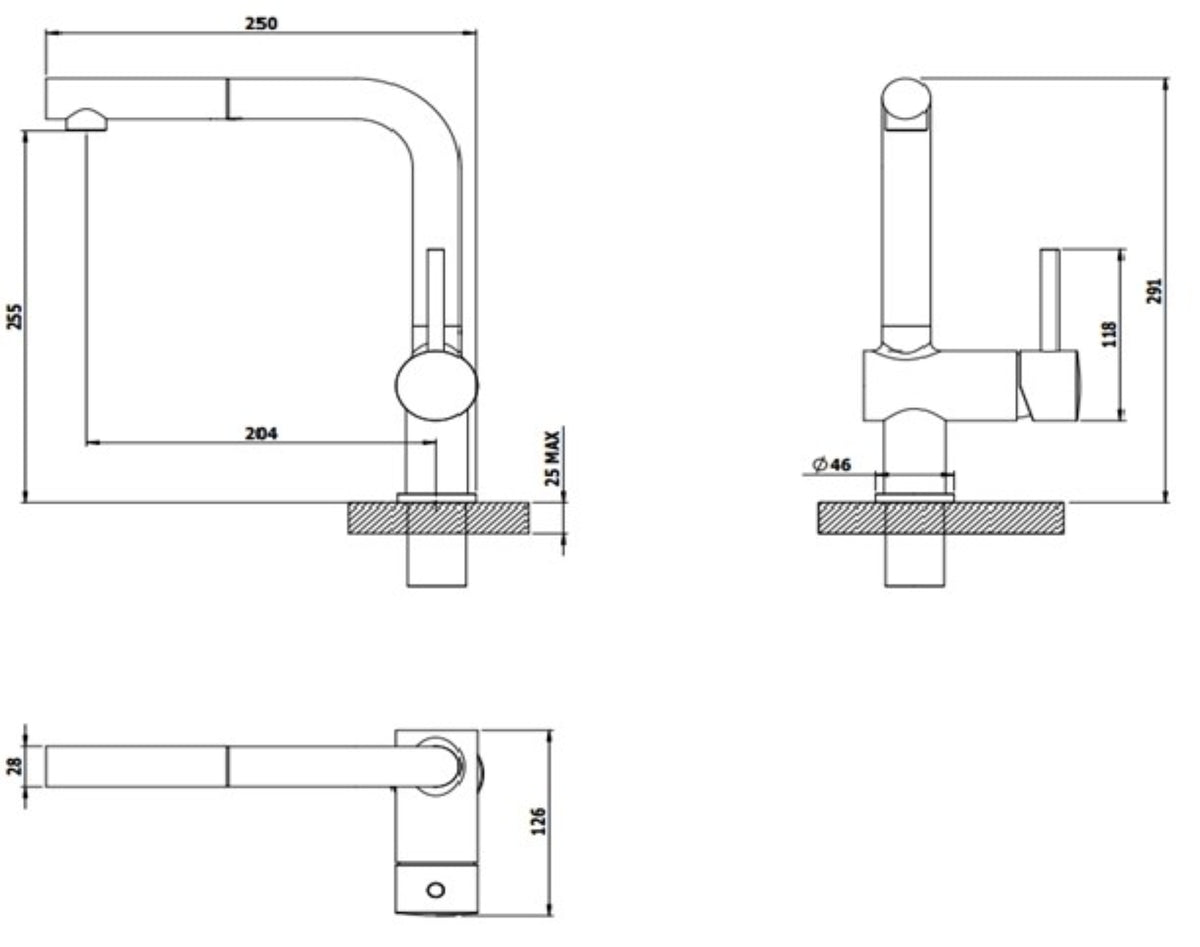 ADORN KITCHEN MIXER WITH PULL OUT SPRAY CHROME