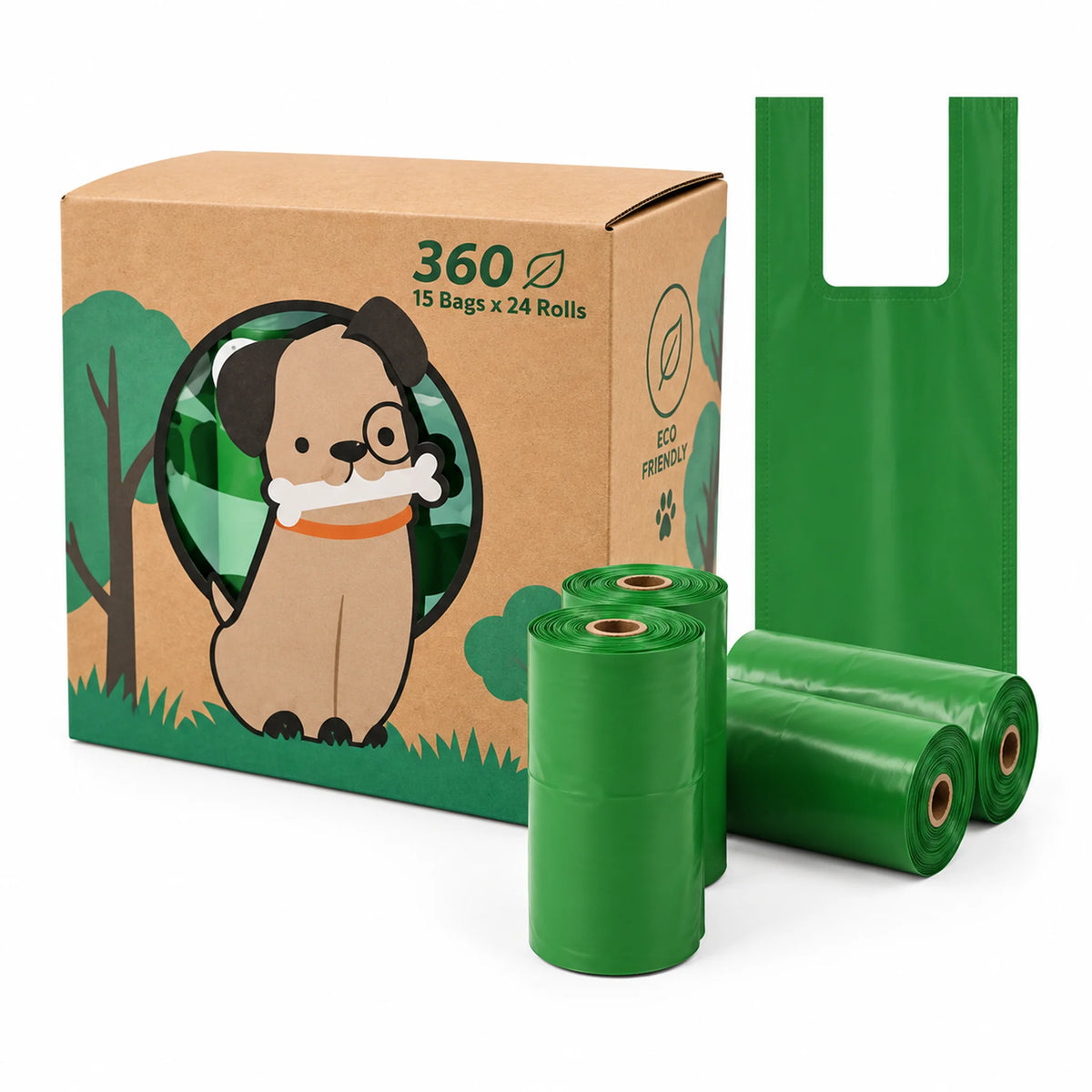 Bio-Degradable Dog Poop Bags Value Box (Green)