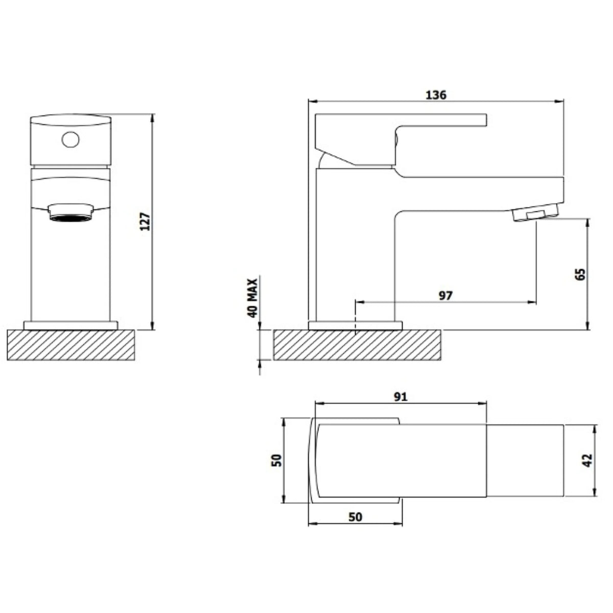 Manta Mono Basin Mixer – Chrome, Single Lever