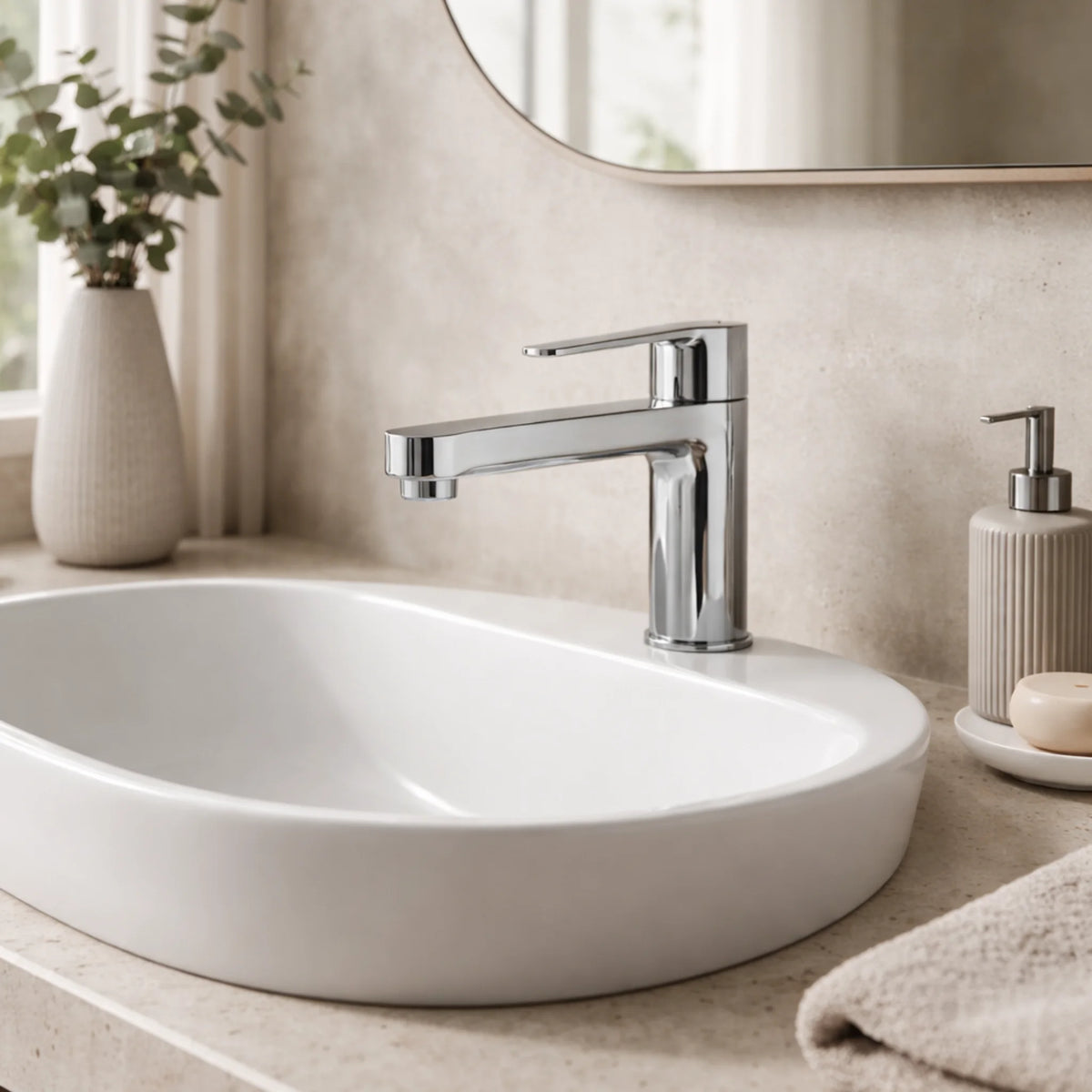 Strata Mono Basin Mixer Tap – Chrome, Single Lever