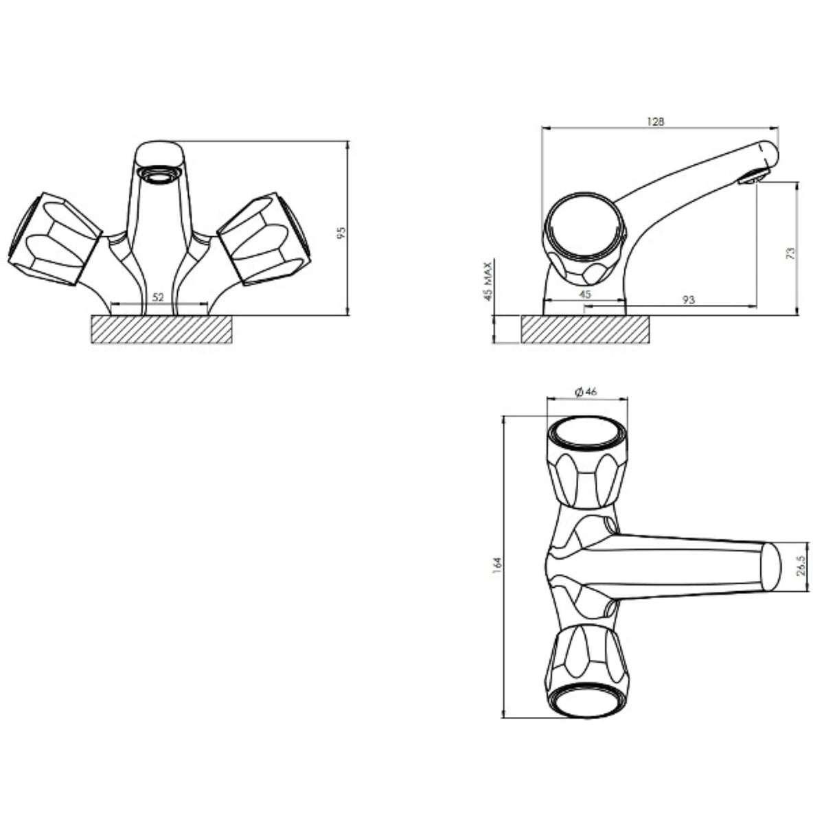 Araya Modern Chrome Mono Basin Mixer – Single Lever