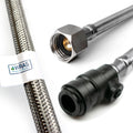 WRAS Push-Fit Flexi Connector with Isolation Valve – 15mm x 1/2" BSP, 900mm