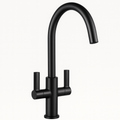 Jeroni Swan Spout Kitchen Mixer Tap – Dual Handle, Matt Black