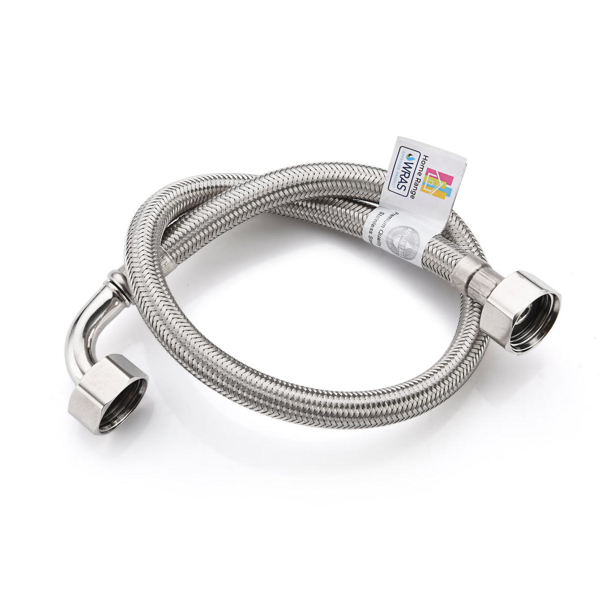 WRAS-Approved 90° Elbow Flexi Pipe Connector – 1/2" BSP x 1/2" BSP, 500mm