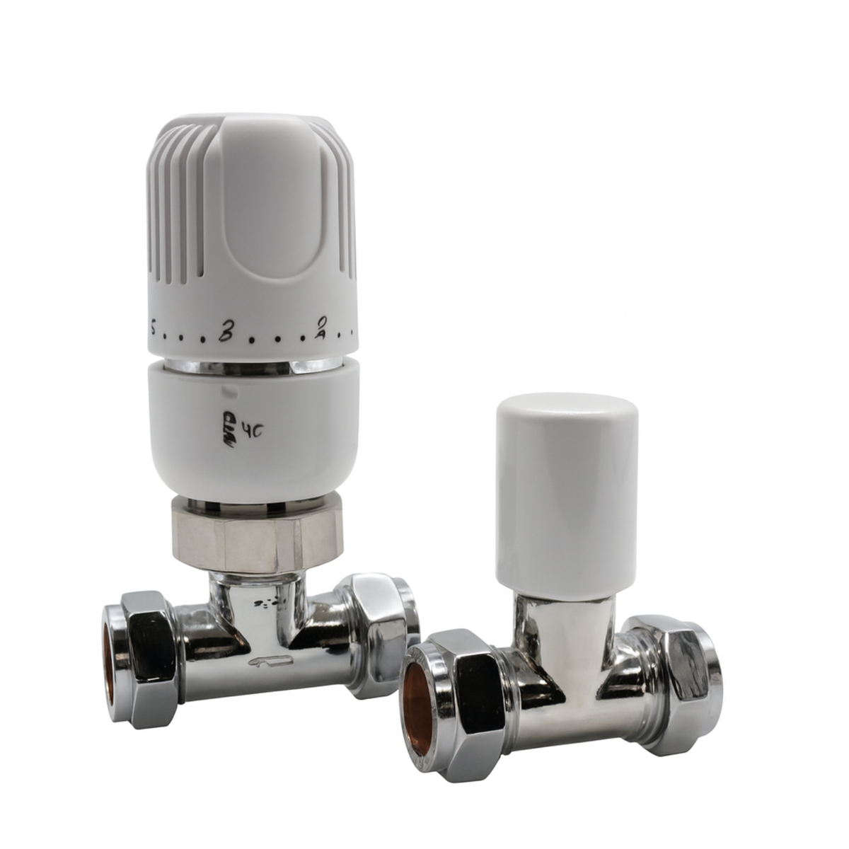 Westco Classic 15mm Straight TRV & Lockshield Twin Pack