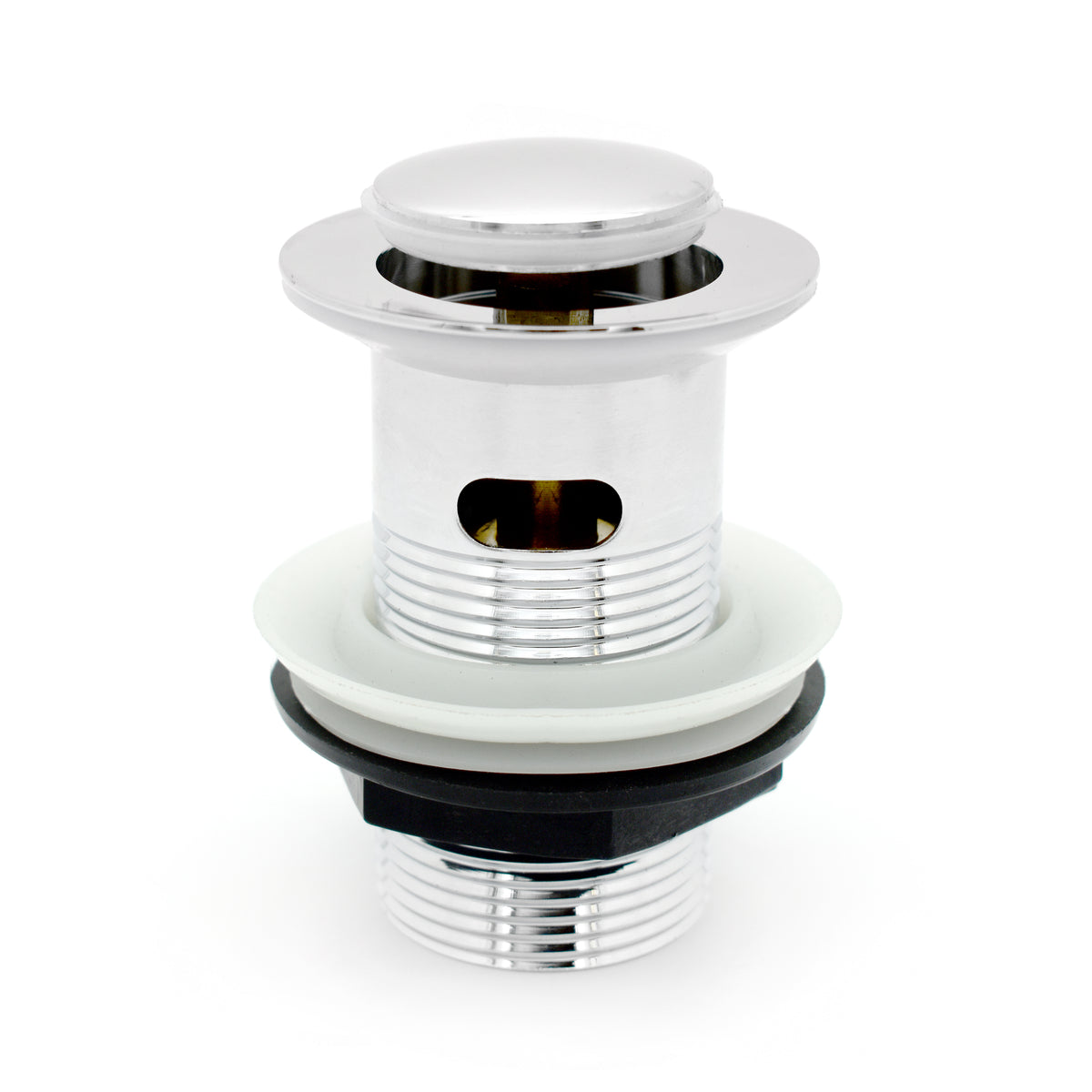 Click-Clack Basin Waste – Slotted, Chrome, Plastic Nut