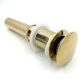 Round Mushroom Click Clack Basin Waste – Unslotted with Tube Extension, Gold