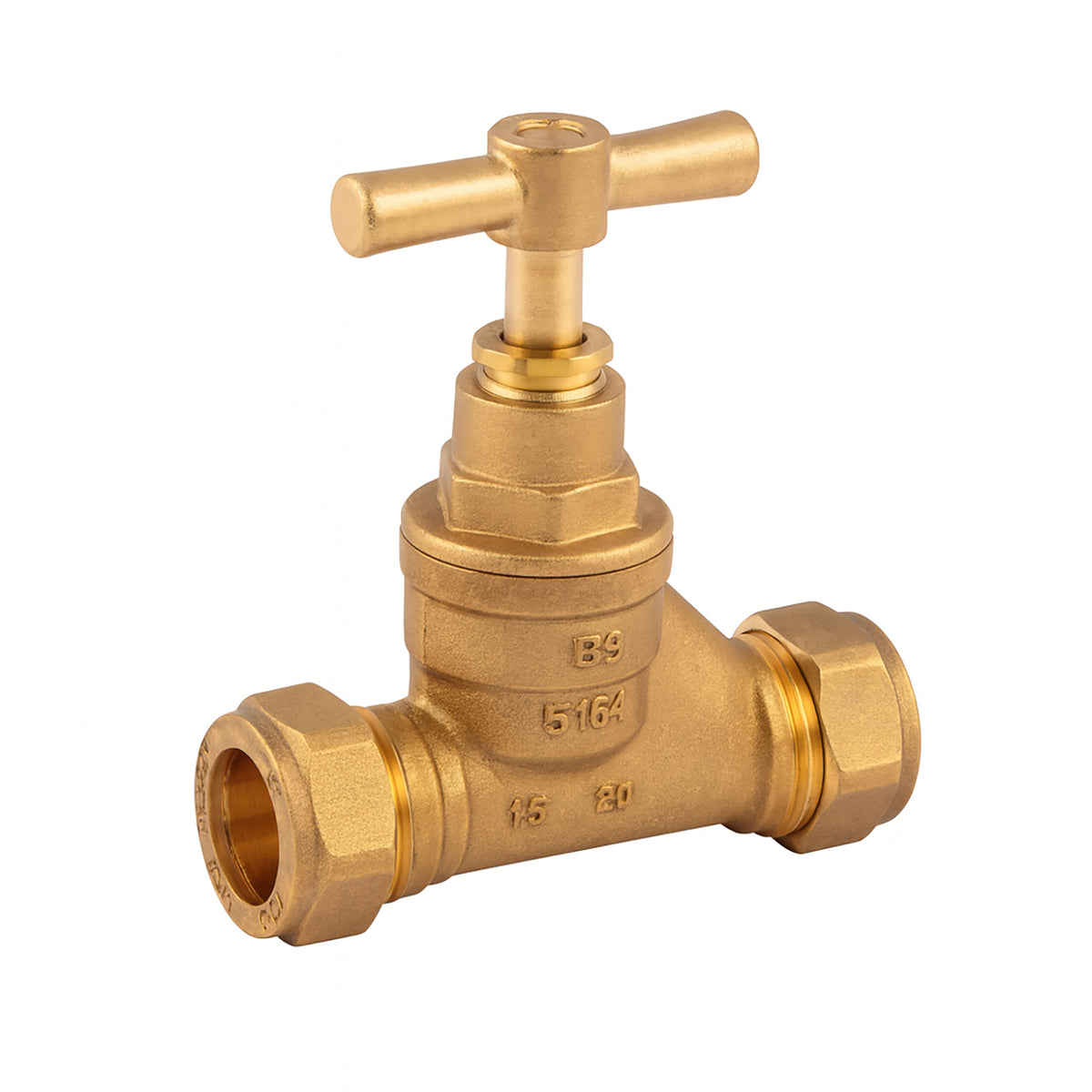 WRAS 15 x 20mm Brass Poly Stopcock – Compression