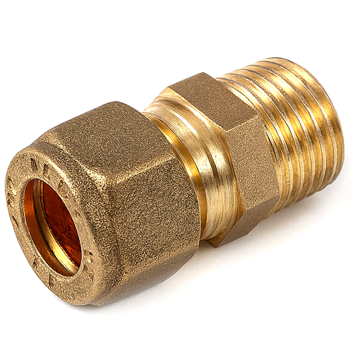 15mm x 1/2" Brass Compression Coupling – C x MI