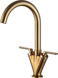 Vita Double Lever Kitchen Tap – Brushed Gold Finish