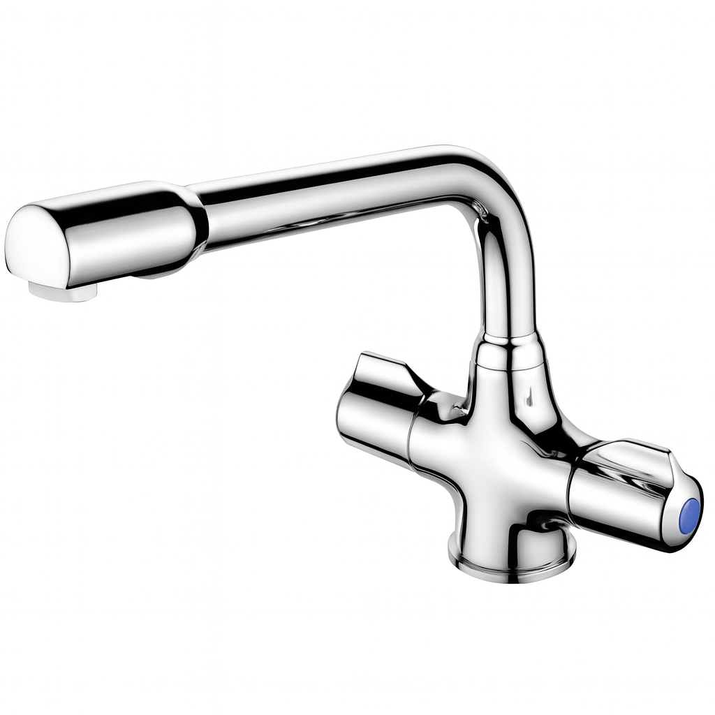 Clever Arbon Kitchen Mixer Tap – Chrome, Dual Handle Swivel Spout