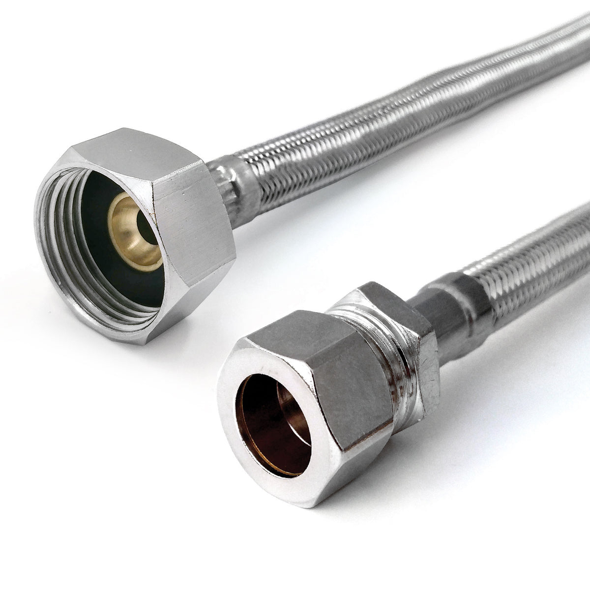Flexi Pipe 15mm Compression x 3/4" BSP Tap Connector – 500mm (Pair)