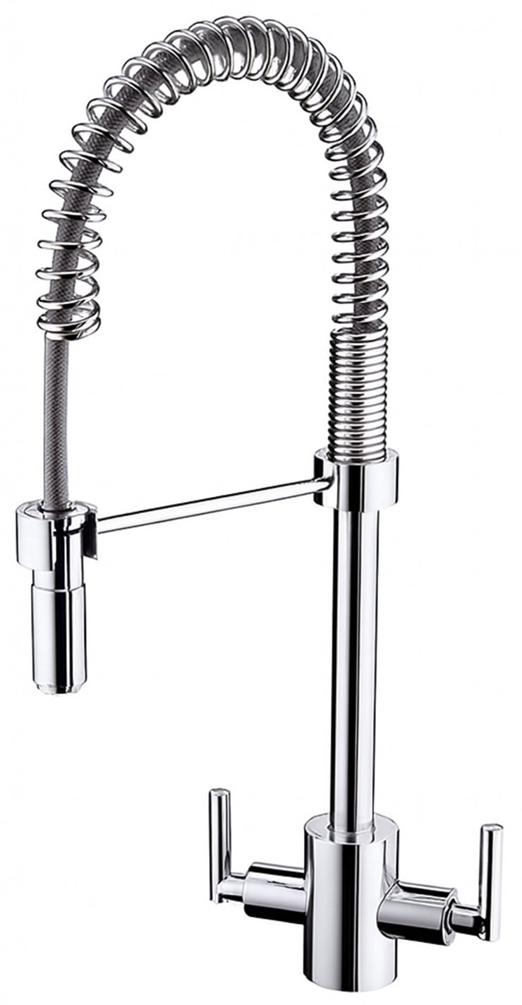 Corus Pull-Out Kitchen Tap – Chrome, 530mm, Double Lever