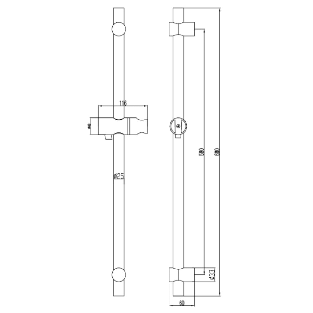 Clever Ideal Thermostatic Shower Bar & Riser Rail Kit – Chrome