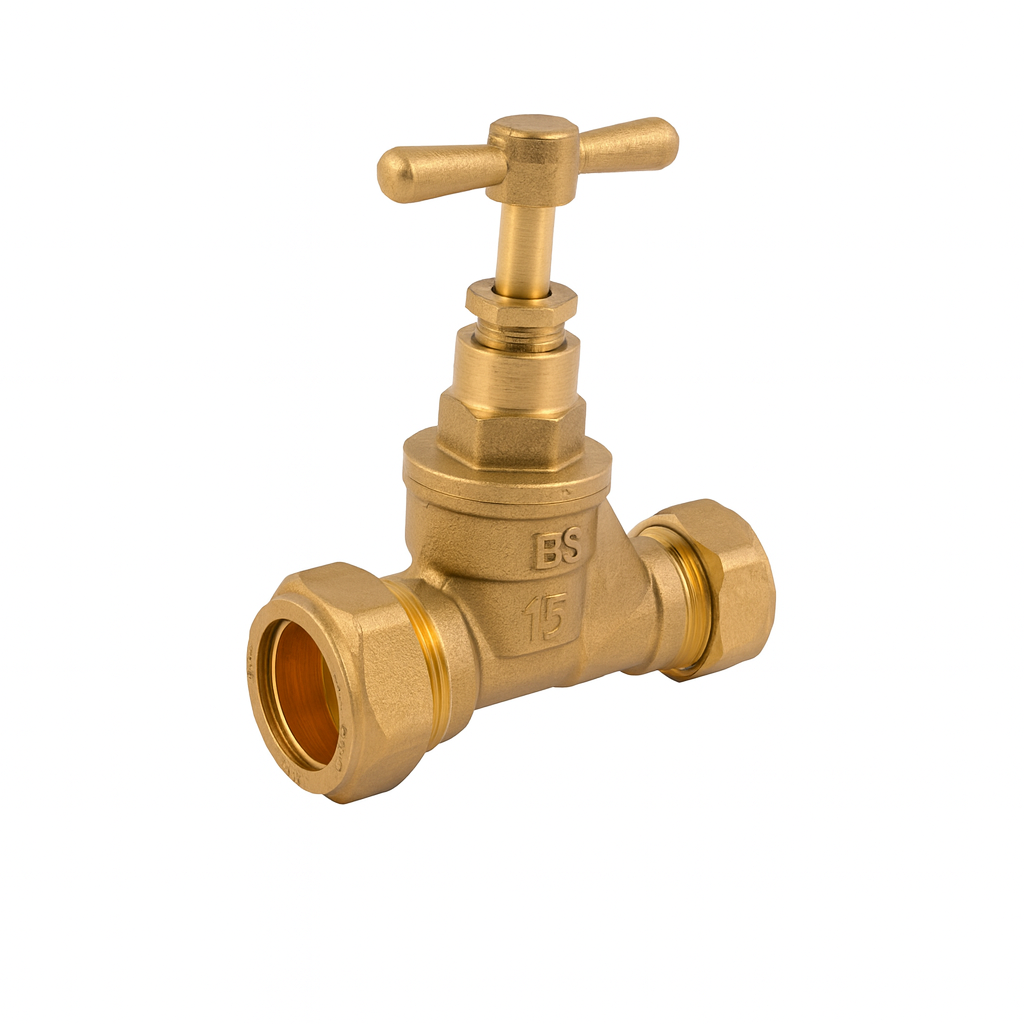 WRAS 22 x 25mm Brass Poly Stopcock – Compression