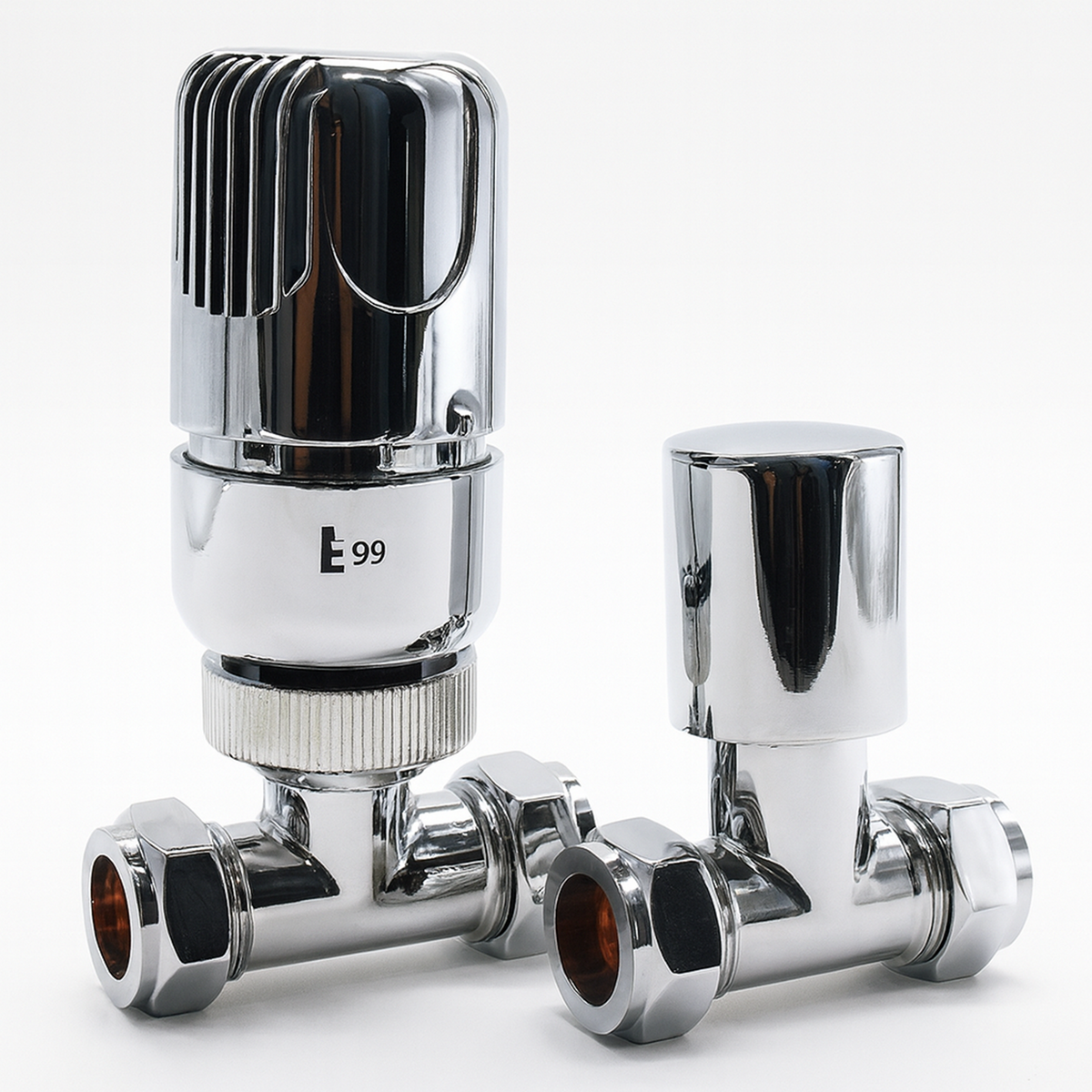 Westco Classic 15mm Straight TRV & Lockshield Twin Pack