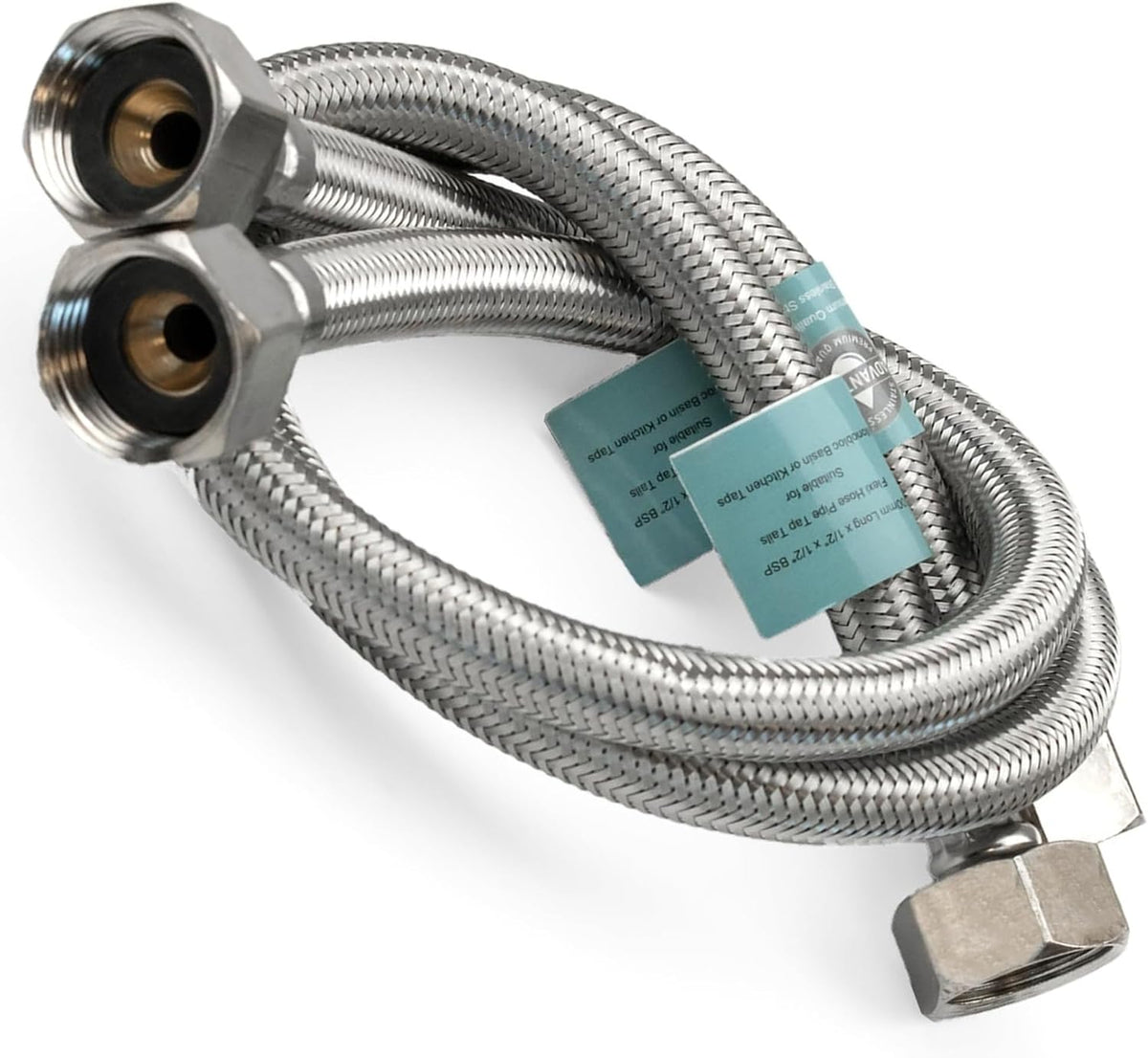 Flexi Pipe 1/2" x 1/2" BSP Flexible Tap Connector – 500mm (Pair)
