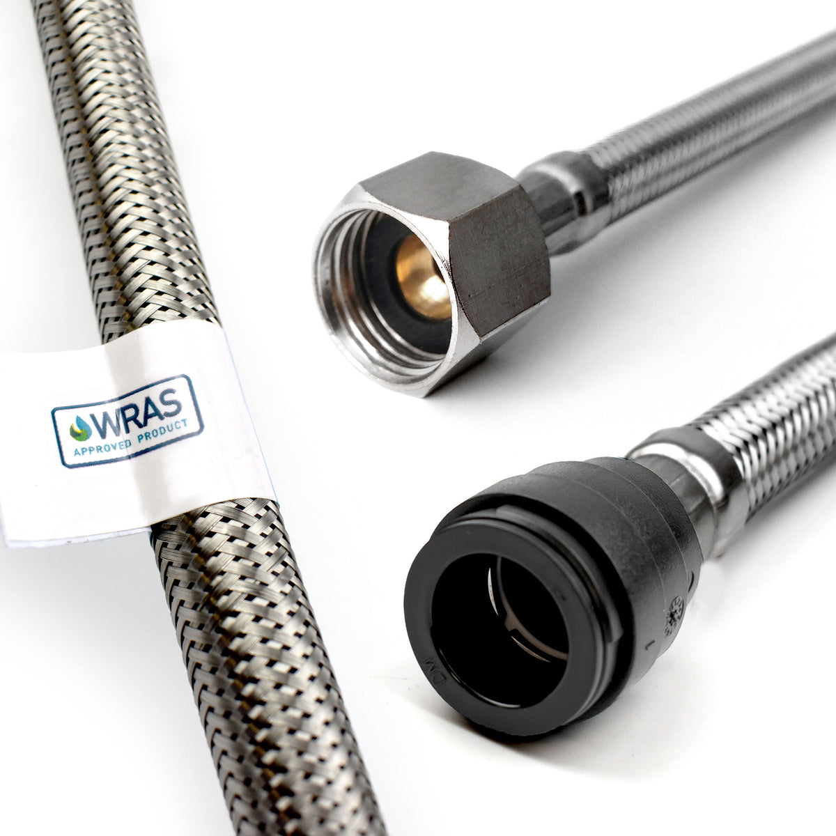 WRAS-Approved Push-Fit Flexi Connector – 15mm x 1/2" BSP, 500mm