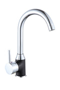 Lode Single Lever Monobloc Kitchen Tap – Black & Chrome