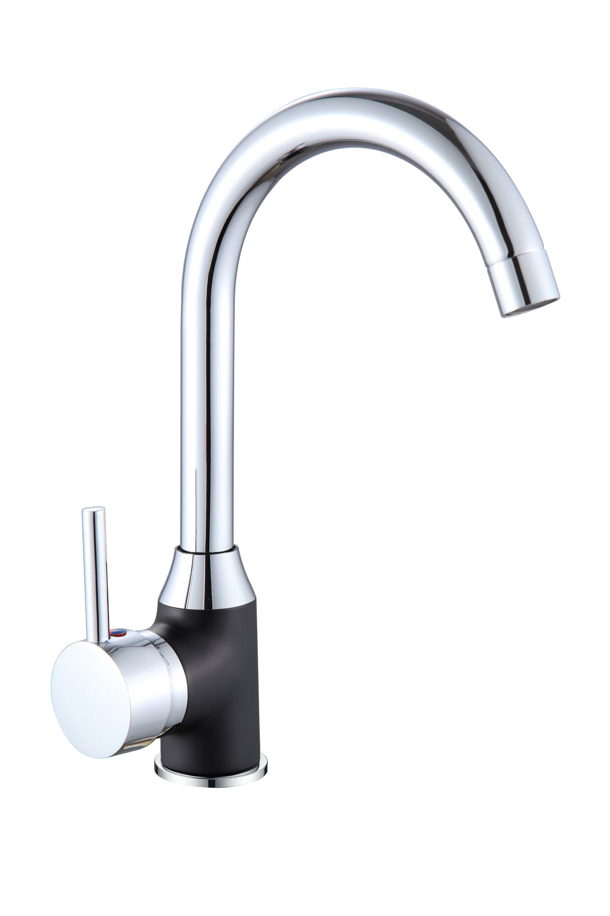 Lode Single Lever Monobloc Kitchen Tap – Black & Chrome