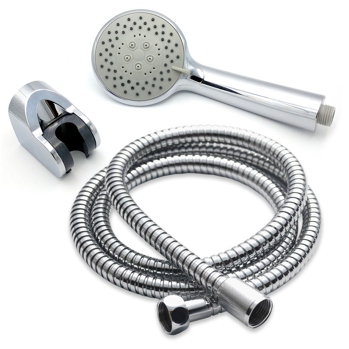 Shower Head, Hose & Holder Set – Chrome
