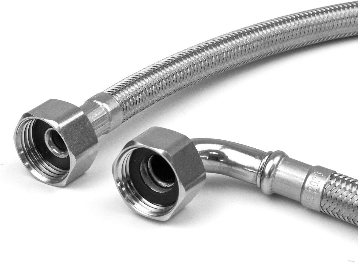 WRAS-Approved 90° Elbow Flexi Pipe Connector – 1/2" BSP x 1/2" BSP, 500mm