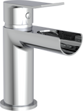 Glide Chrome Waterfall Basin Tap – Single Lever, Rounded Design