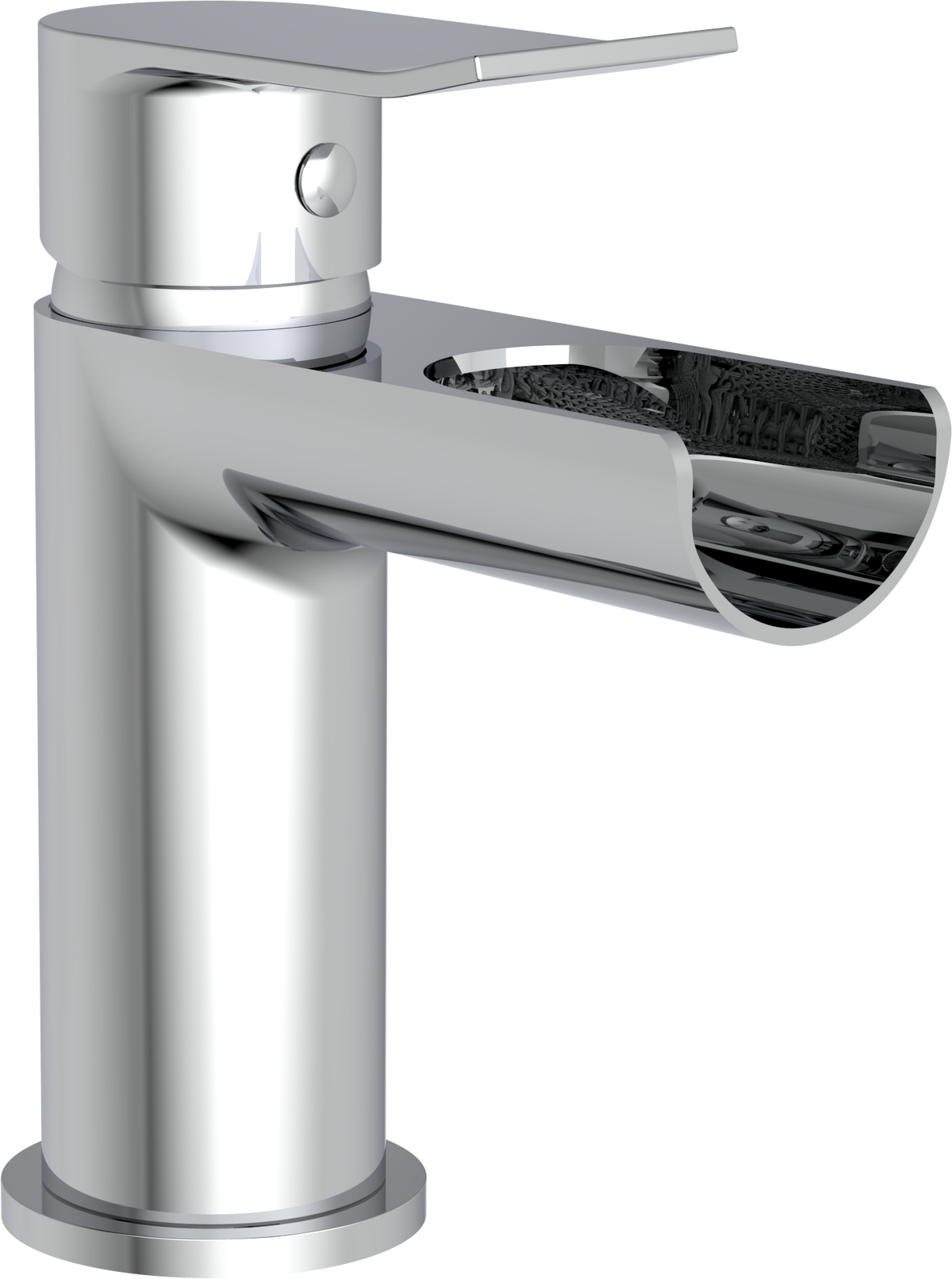 Glide Chrome Waterfall Basin Tap – Single Lever, Rounded Design