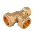 28mm x 15mm x 28mm Brass Compression Reducing Tee