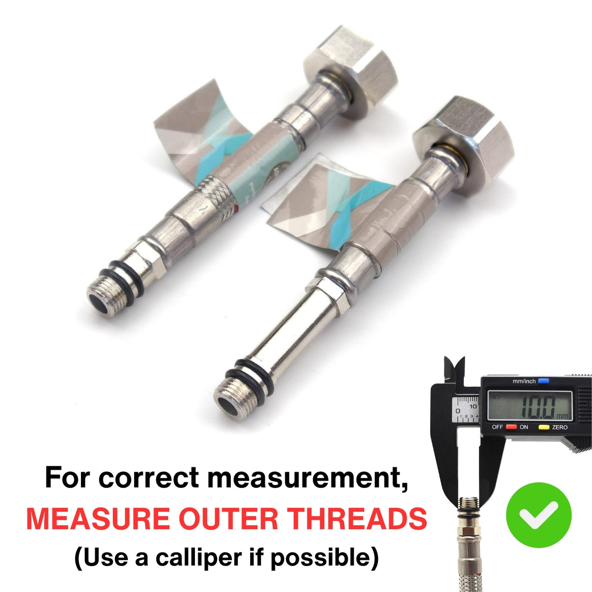 Flexi Pipe M10 x 1/2" BSP Monobloc Tap Connector – 100mm (Pair)
