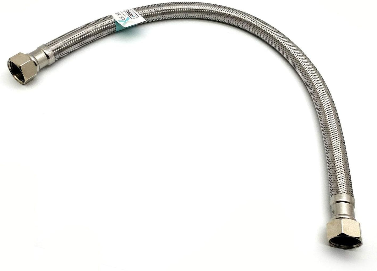 WRAS-Approved Flexi Pipe – 1/2" x 1/2" BSP, 500mm, 12mm Bore