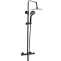 Ares Thermostatic Shower Set – Round Overhead & Multi-Function Handset, Black
