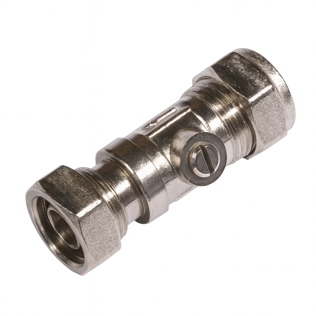 15mm x 1/2" Straight Chrome Service Valve (Pack of 2)