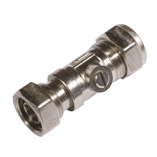 15mm x 1/2" Straight Chrome Service Valve (Pack of 2)