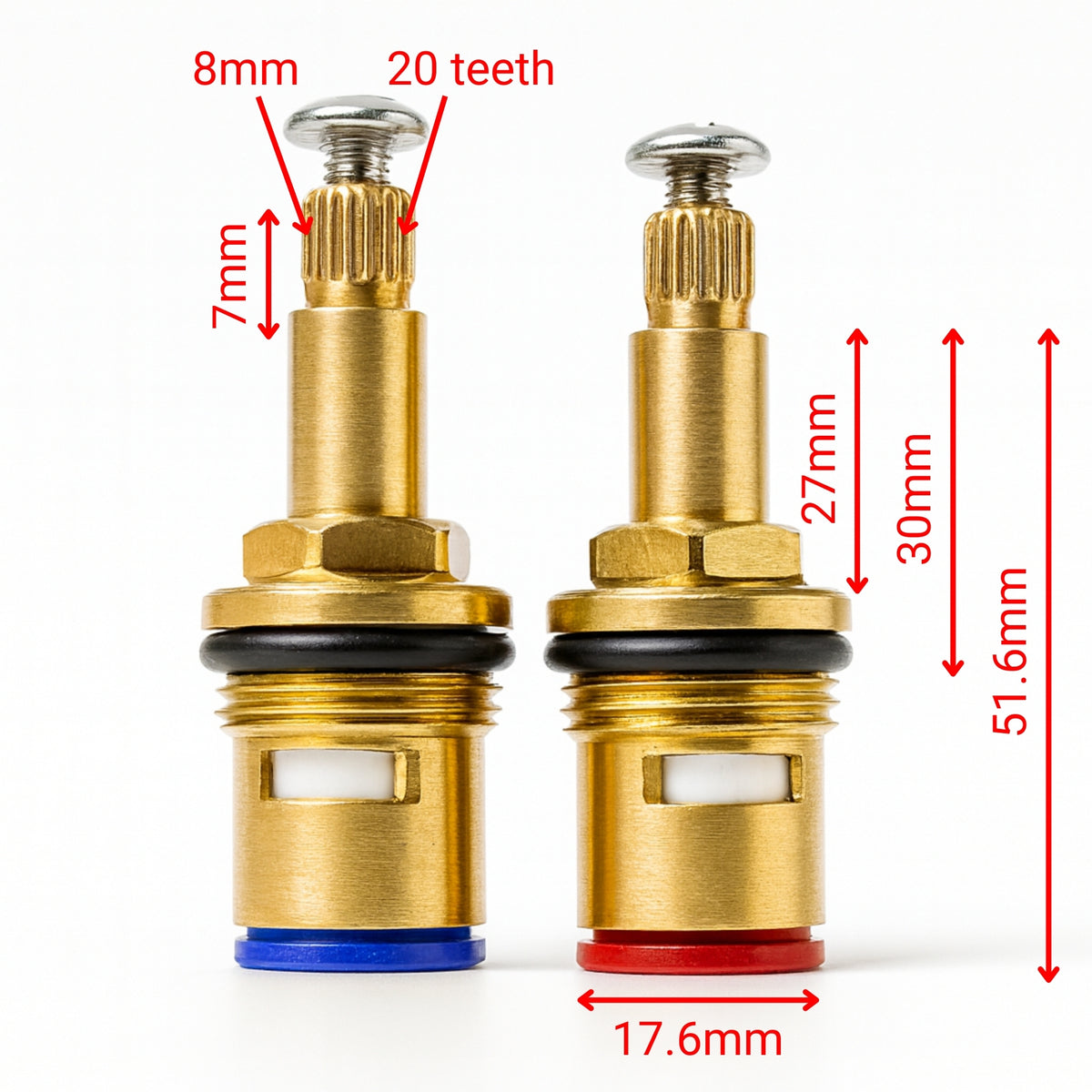 8/24 Ceramic Disc Tap Valves – Hot & Cold Pair