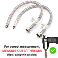 WRAS-Approved Flexi Tap Connector Pair – M10 x 1/2" BSP, 400mm, Stainless Steel