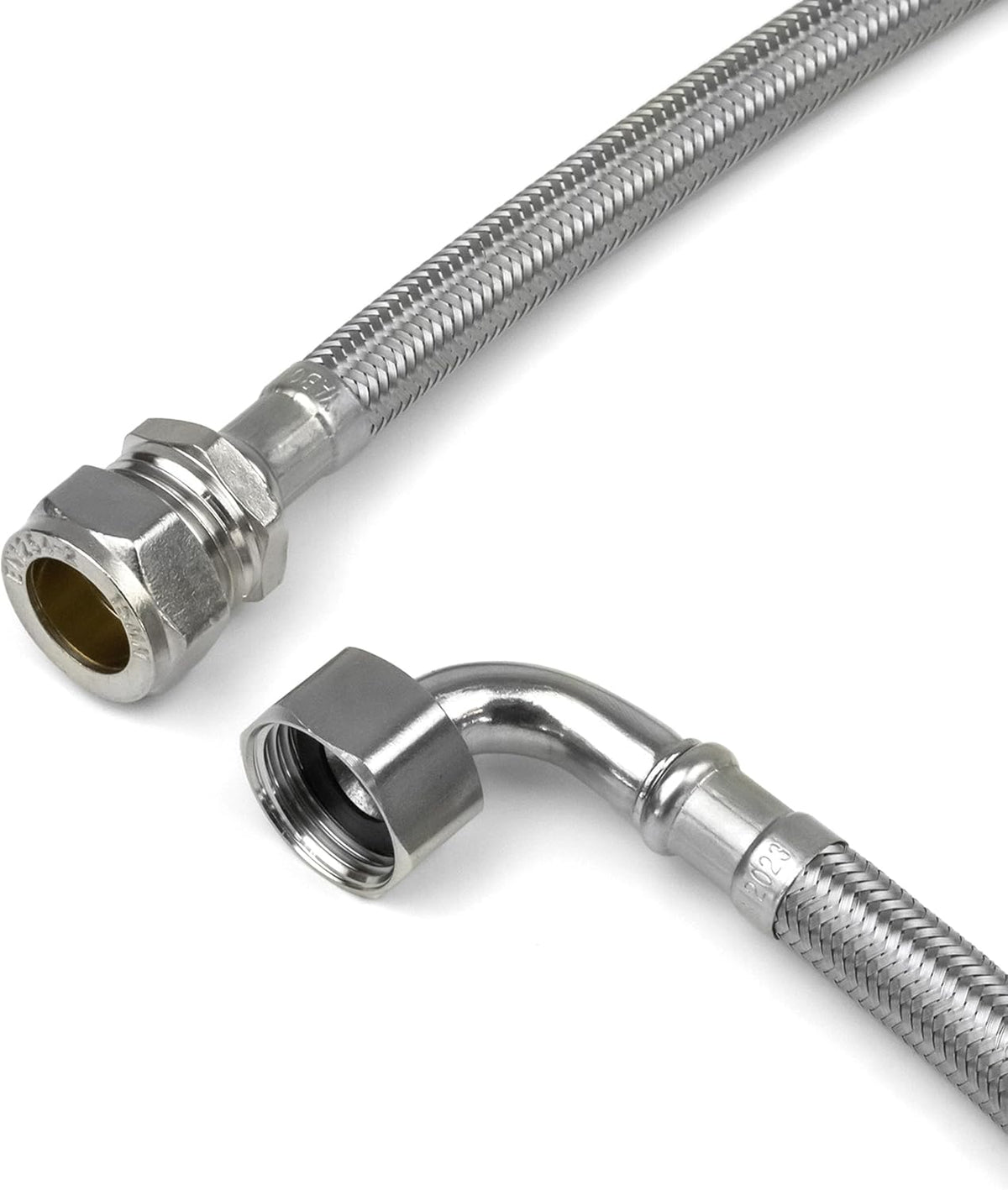 WRAS 90° Elbow Flexi Pipe Connector – 1/2" BSP x 15mm Compression, 500mm