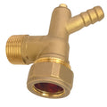 22mm x 3/4" BSP Elbow with Drain Cock – Brass