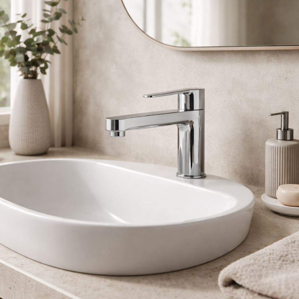 Strata Mono Basin Mixer Tap – Chrome, Single Lever