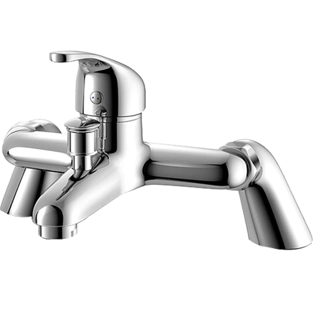 Eros Chrome Bath Filler – Deck-Mounted, Pillar Legs