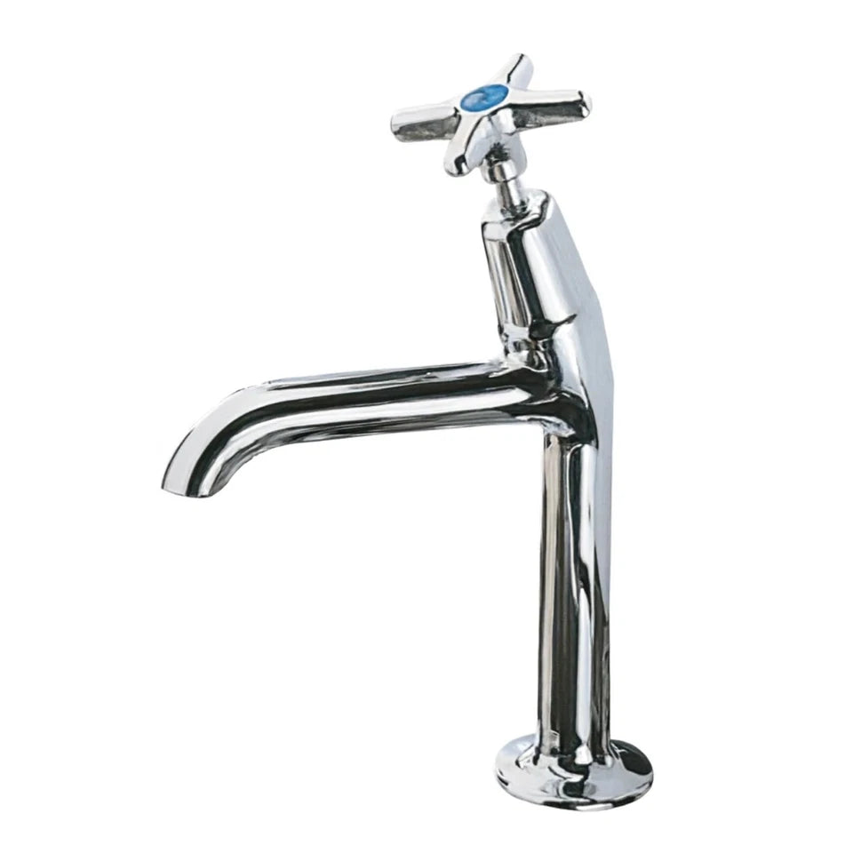Clever Performa 2158 Cross Top Sink Tap – Cold, Chrome-Plated Brass
