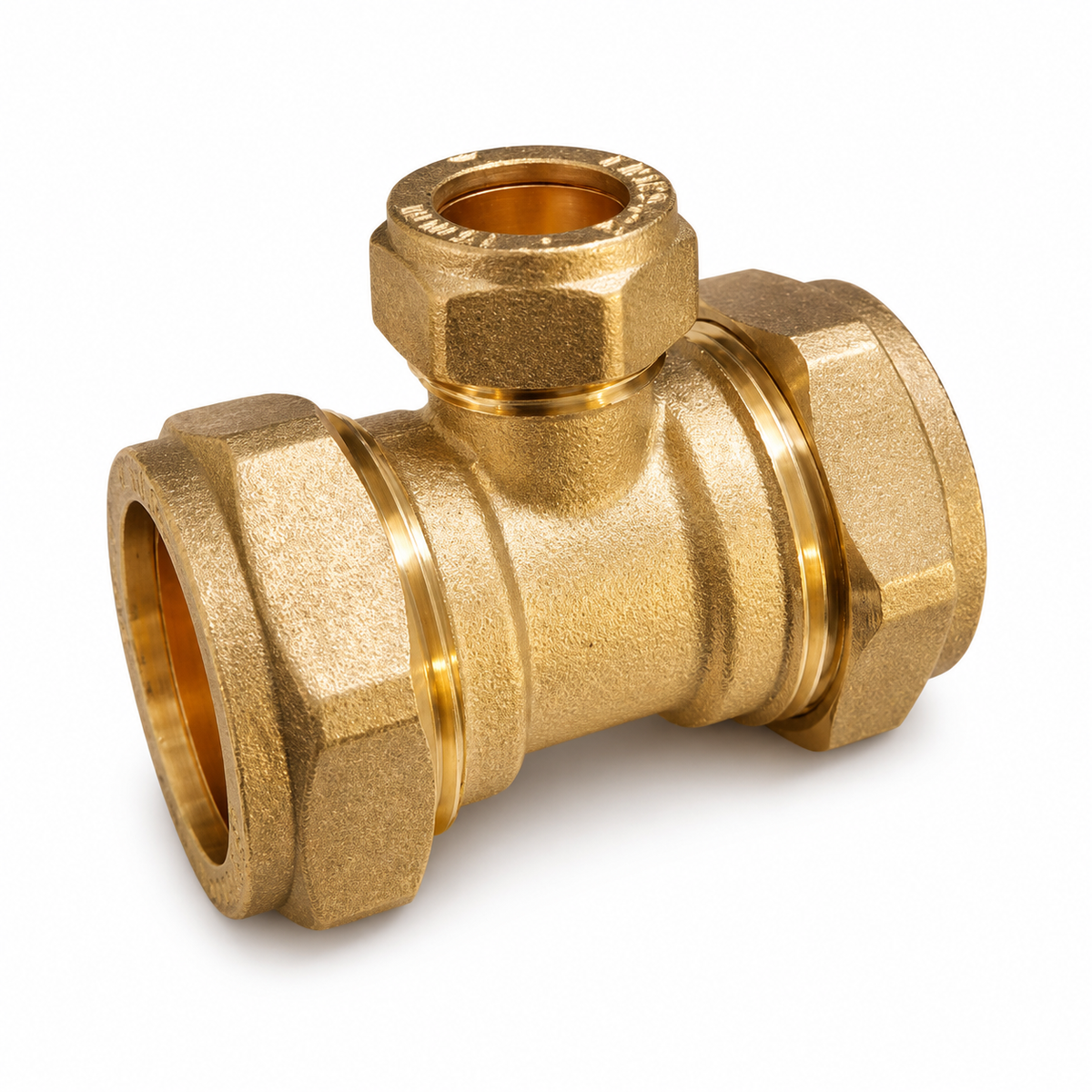 28mm x 28mm x 15mm Brass Compression Reducing Tee