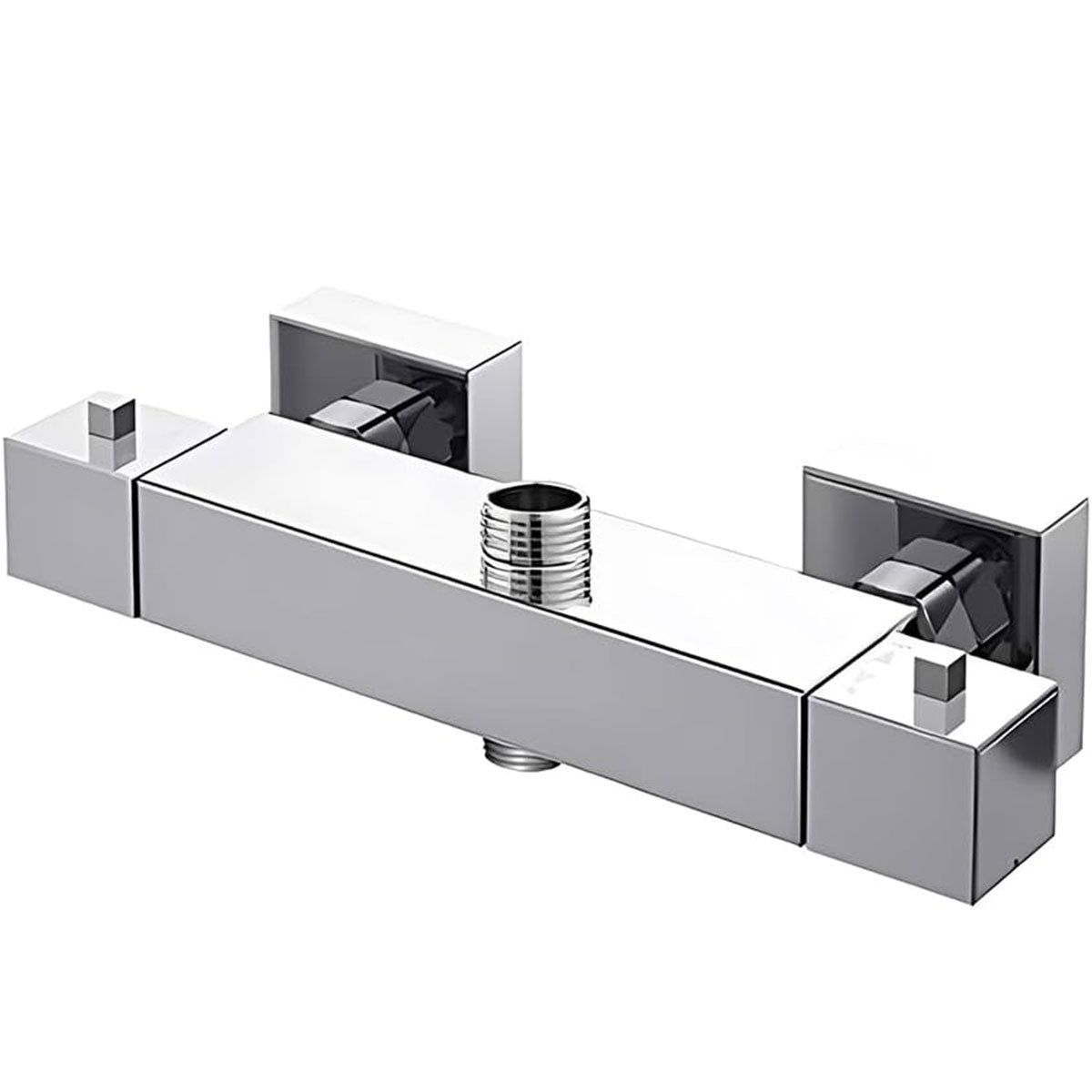 Aion Square Thermostatic Shower Bar Valve – Chrome, 2 Outlets