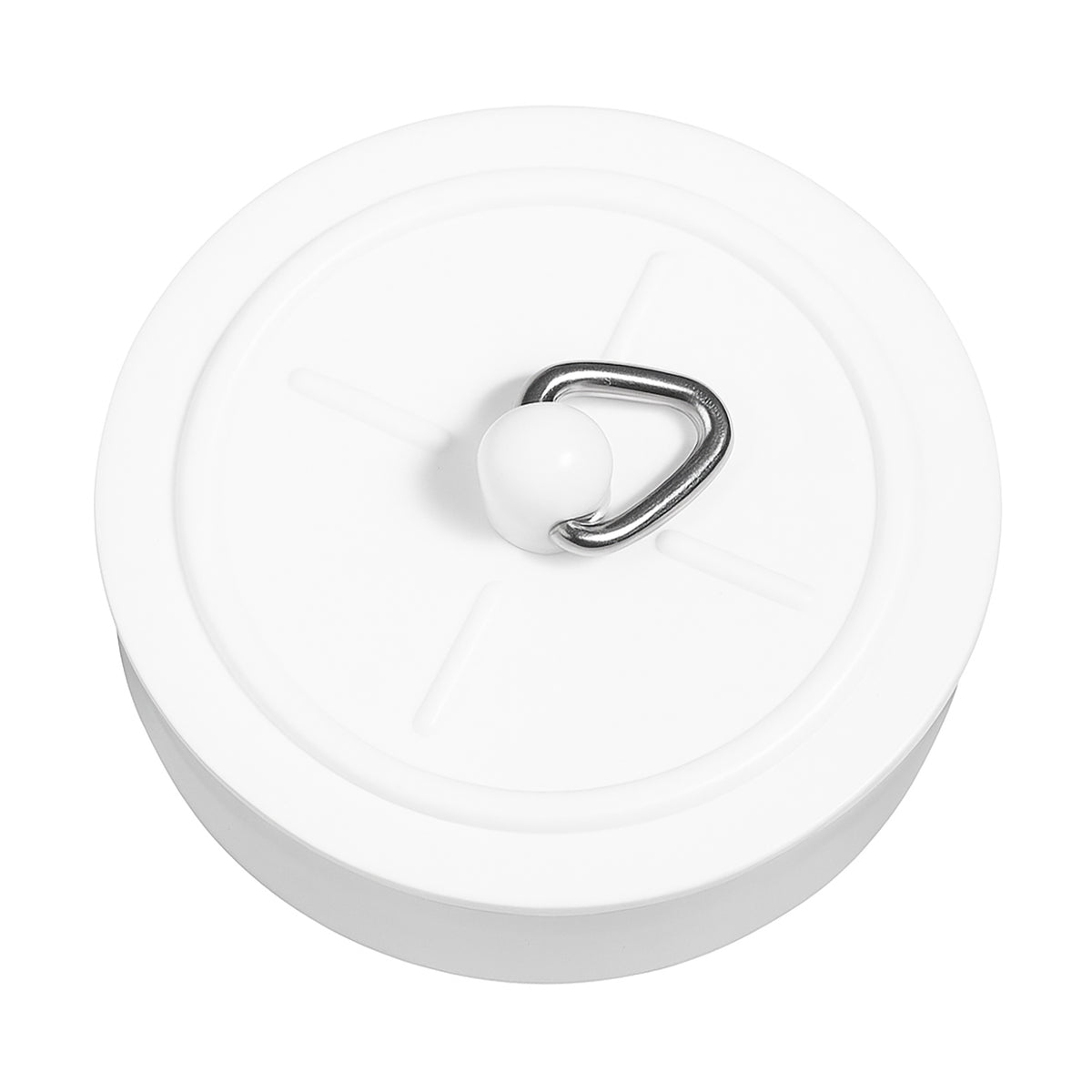 White Rubber Bath Plug – Standard Size with Chain Loop