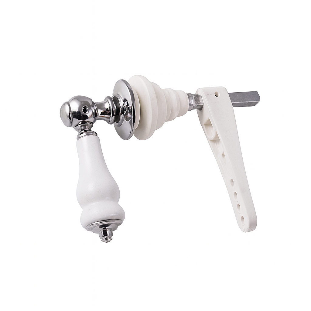 Ceramic & Chrome Cistern Flush Lever