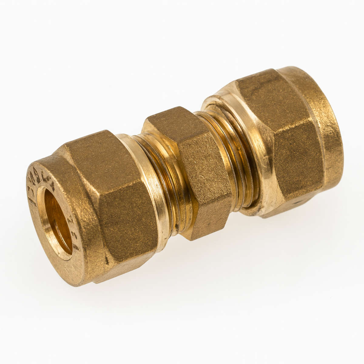 10mm DZR Brass Compression Coupling J603 (Pack of 2)