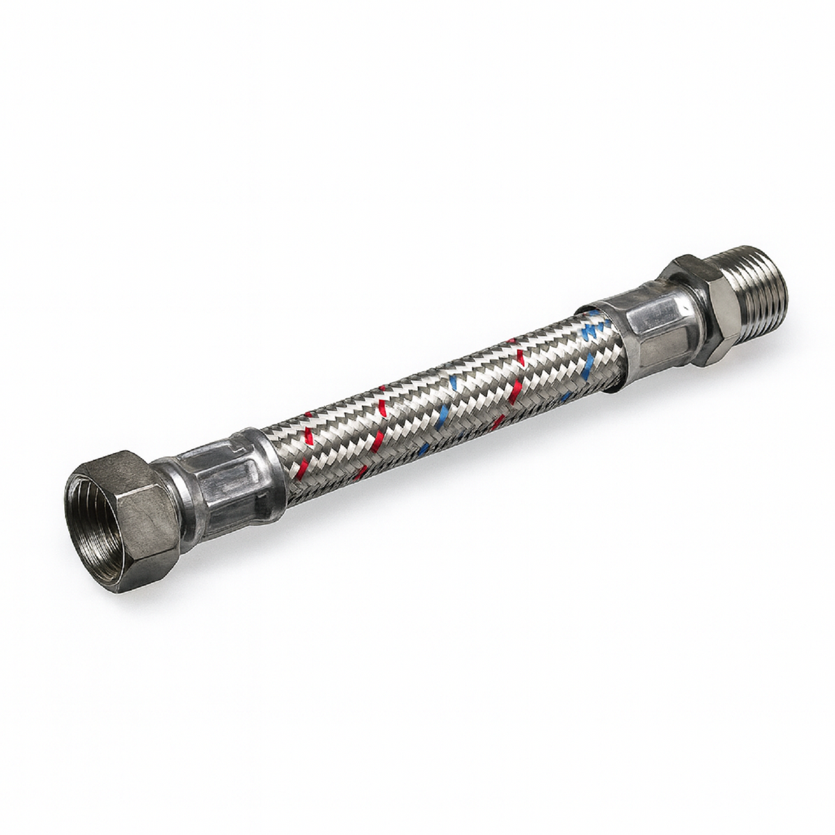 1/2" Male x 1/2" Female x 30CM x 12MM Bore Bs Hose – Stainless Steel