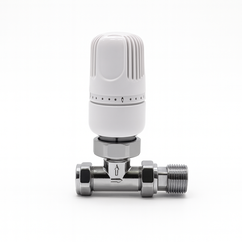 15mm Straight Westherm Classic Thermostatic Radiator Valve – Single, White