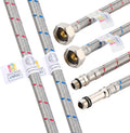 WRAS-Approved Flexi Tap Connector Pair – M12 x 1/2" BSP, 400mm, Stainless Steel