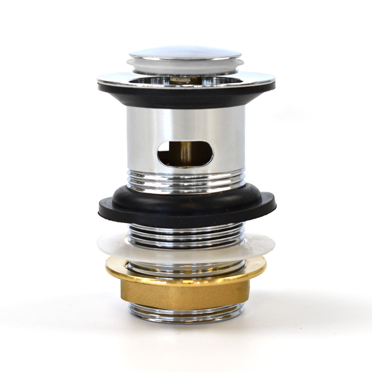 Click-Clack Basin Waste – Slotted, Brass Nut